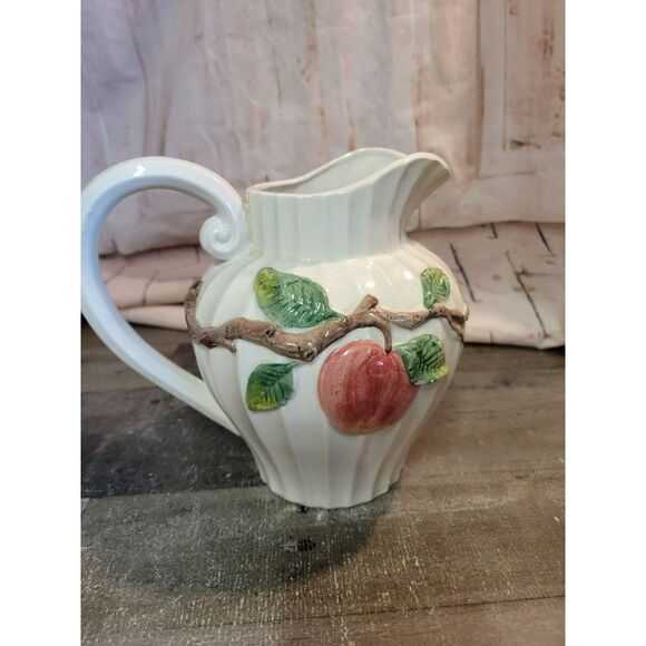 Omnibus‎ japan pitcher red apple ceramic leaf - Picture 4 of 7